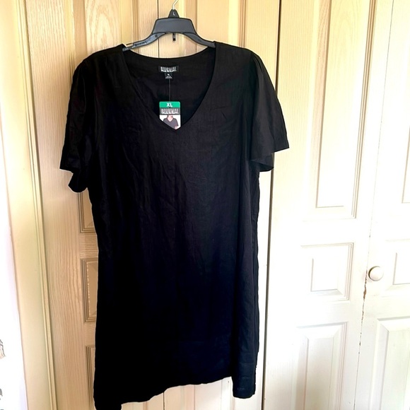 New w Tags Nicole Miller Black SS Dress XL - Picture 1 of 5